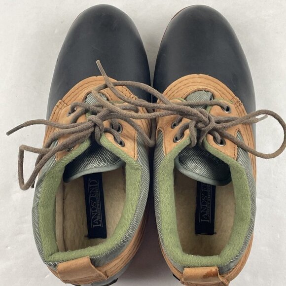 Lands End Duck Ankle Boots Women’s 7 Leather & Rubber Lace Up Shoes - Picture 10 of 12